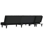 vidaXL Canapé-lit en forme de L noir 255x140x70 cm velours