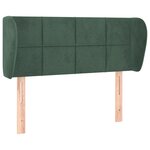 vidaXL Tête de lit avec oreilles Vert foncé 93x23x78/88 cm Velours