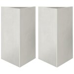 vidaXL Jardinières 2 Pièces triangulaire 50x43x75 cm acier inoxydable
