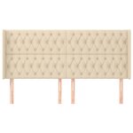 vidaXL Tête de lit avec oreilles Crème 203x16x118/128 cm Tissu