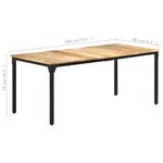 vidaXL Table à manger 180x90x76 cm Bois de manguier brut