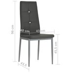 vidaXL Chaises à manger lot de 4 gris similicuir