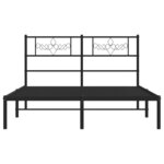 vidaXL Cadre de lit métal sans matelas avec tête de lit noir 120x200cm