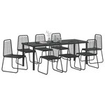 vidaXL Ensemble de salle à manger pour jardin 9 Pièces Noir