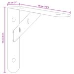 vidaXL Supports d'étagères 4 Pièces 20x2 5x14 cm argenté acier inoxydable