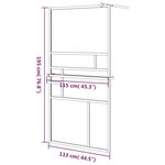 vidaXL Paroi de douche et étagère Blanc 115x195 cm Verre ESG&Aluminium