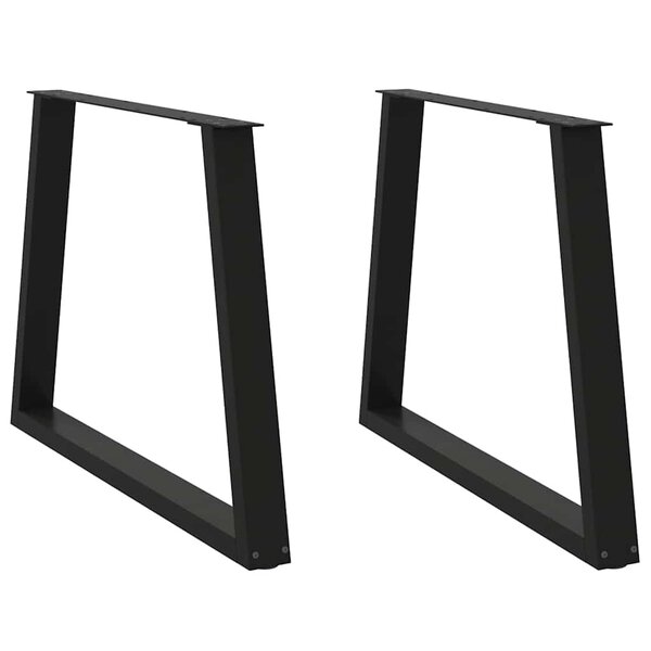 vidaXL Pieds de table à manger en forme de V 2 pièces Noir 90 x (72-73 3) cm Acier
