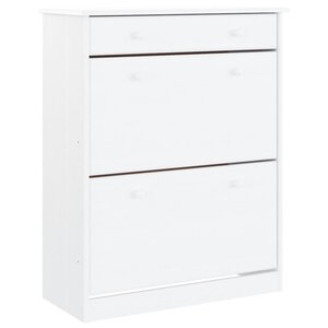 vidaXL Armoire à chaussures ALTA blanc 77x35x96 cm bois massif de pin