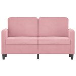 vidaXL Canapé à 2 places Rose 120 cm Velours