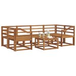 vidaXL Ensemble de canapés d'extérieur 7 Pièces Naturel