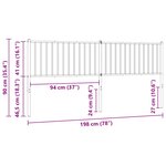 vidaXL Tête de lit de remplacement métal noir 193 cm