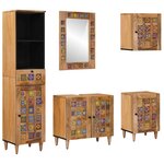 vidaXL Ensemble de mobilier de salle de bain avec tiroir 5 Pièces Naturel