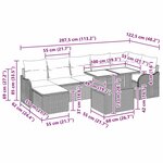 vidaXL Ensemble de canapé de jardin avec coussin 8 Pièces Noir Poly rotin