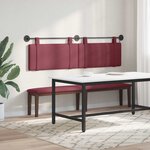 vidaXL Tête de lit suspendue Bordeaux Tissu