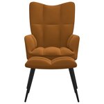 vidaXL Chaise de relaxation avec tabouret Marron Velours