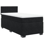vidaXL Sommier à lattes de lit et matelas Noir 80x200 cm Velours