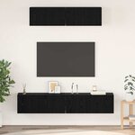 vidaXL Meuble TV mural 4 Pièces Chêne noir Petite 80 x 30 x 30.5 cm