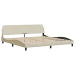 vidaXL Lit avec matelas Hvar crème 200x200 cm tissu