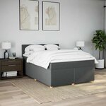 vidaXL Sommier à lattes de lit avec matelas Gris foncé 140x190cm Tissu