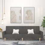 vidaXL Canapé-lit à 2 places gris foncé tissu