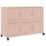 vidaXL Buffet rose 100 5x39x72 cm acier