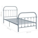 vidaXL Cadre de lit sans matelas gris métal 90x200 cm