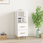 vidaXL Buffet Blanc brillant 34 5x34x90 cm Bois d'ingénierie