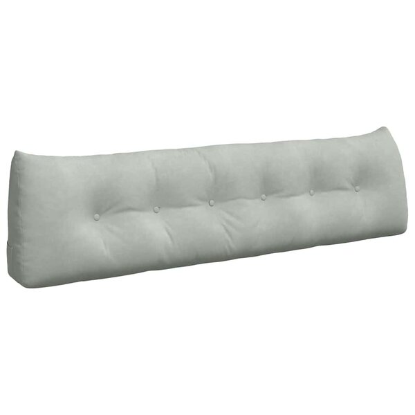 vidaXL Coussin de Dos Gris clair 180 x 24 x 50 cm Velours
