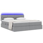 vidaXL Lit de rangement LED avec matelas Gris clair 180 x 200 cm Tissu