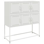 vidaXL Buffet blanc 100 5x39x107 cm acier