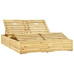 vidaXL Chaise longue double et coussins rouge Bois de pin imprégné