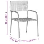 vidaXL Mobilier à dîner d'extérieur 7 Pièces Résine tressée Gris