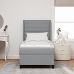 lit à ressorts vidaXL avec matelas et lumière LED gris clair 80x200 cm en tissu