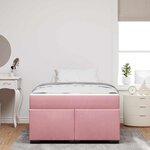 vidaXL Cadre de lit avec matelas Rose 120 x 200 cm Velours
