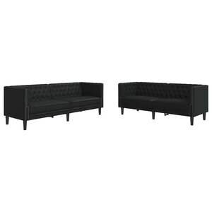 vidaXL Canapé de salon 2 Pièces Noir 194 x 74 5 x 70 5 cm Simili cuir