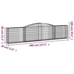 vidaXL Paniers à gabions arqués 8 Pièces 400x30x80/100 cm Fer galvanisé
