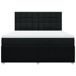 vidaXL Sommier à lattes de lit avec matelas Noir 180x200 cm Tissu