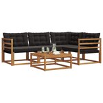 vidaXL Ensemble de canapés d'extérieur 5 pc Naturel et Noir