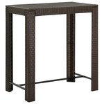 vidaXL Ensemble de bar de jardin avec coussins 5 Pièces marron poly rotin