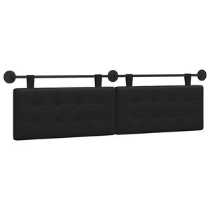 vidaXL Tête de lit suspendue Noir Simili cuir