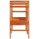 vidaXL Lit mezzanine avec bureau et étagères brun cire 90x200 cm pin