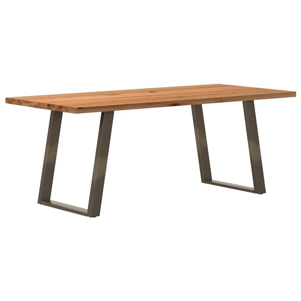 vidaXL Table à manger marron clair bois de chêne massif rectangulaire