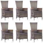 vidaXL Ensemble à manger de jardin 7 Pièces Résine tressée Gris