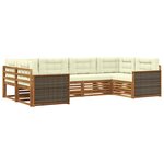 vidaXL Ensemble de canapés d'extérieur 6 pc Naturel et Crème