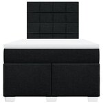 vidaXL Sommier à lattes de lit avec matelas Noir 120x200 cm Tissu