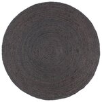 vidaXL Tapis fait à la main Jute Rond 180 cm Gris foncé