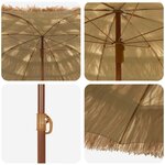 vidaXL Parasol de plage Marron Ø 160 x 196 cm Acier