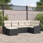 vidaXL Ensemble de salle à manger pour jardin 6 Pièces Noir et Crème