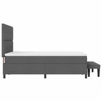 vidaXL Lit à ressorts avec matelas Gris foncé 160 x 200 cm tissu