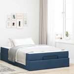 vidaXL Cadre de lit avec matelas Bleu 120 x 200 cm tissu